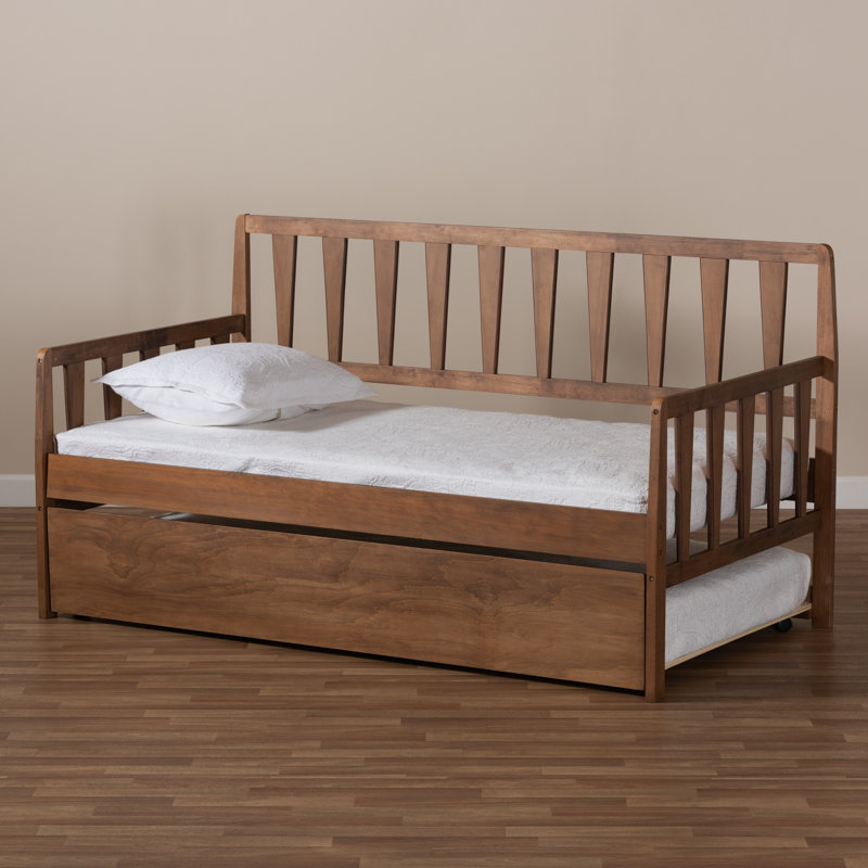 Gracie Oaks Medan Twin Solid Wood Daybed with Trundle Wayfair